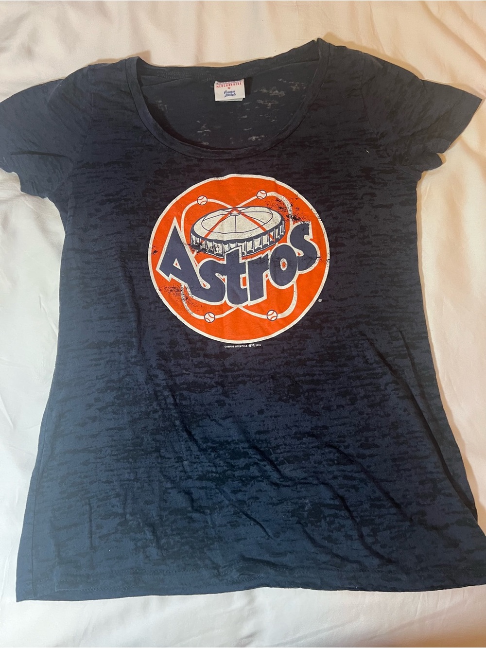 Houston Astros Navy Blue Vintage Astrodome Graphic Tee
